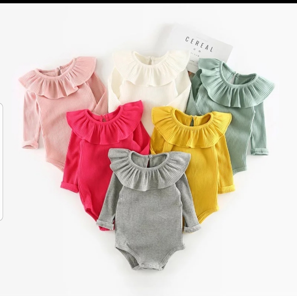 RUFFLE COLLAR RIB BODYSUIT - Picture 4 of 6